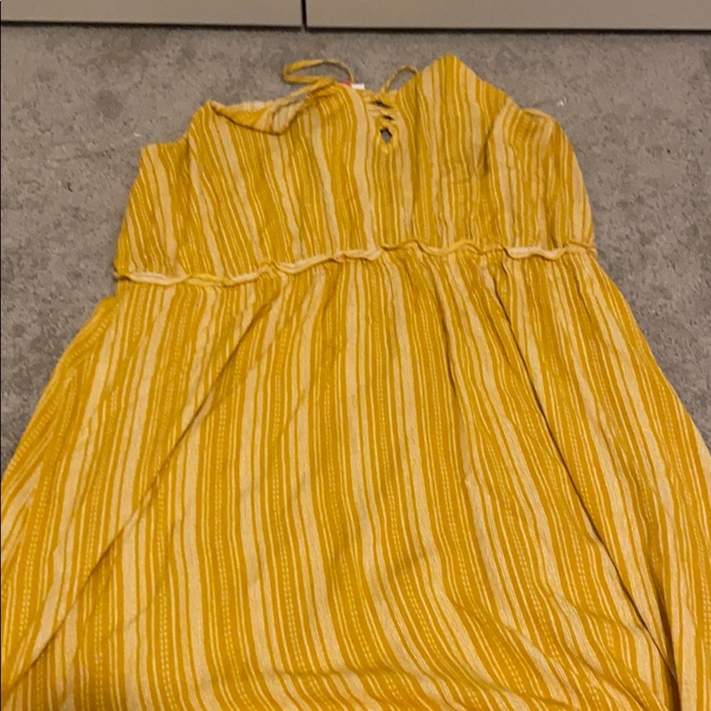 Yellow striped summer dress